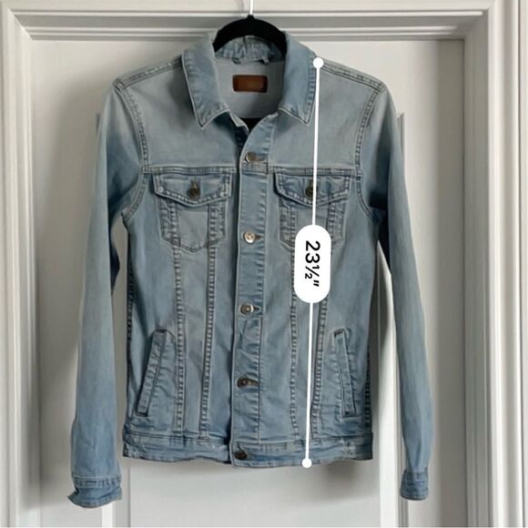 Custom Embroidered ASOS Denim Jean Jacket Light Blue Wash Bird Floral Size S - Picture 6 of 11